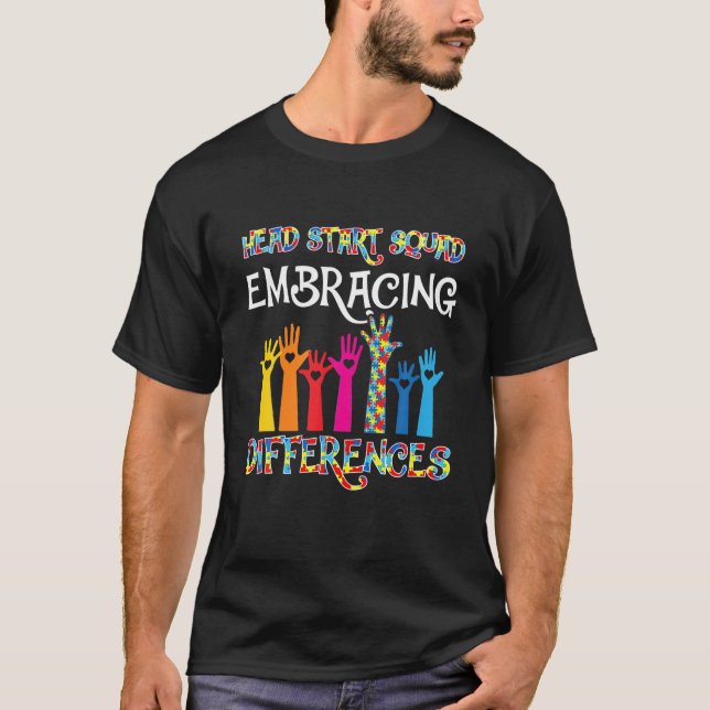 Camiseta Head Start Squad Embracing Differences Autism SPED (Frente)