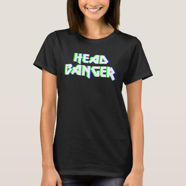 Camiseta Headbanger Dubstep Heavy Metal Rocker Techno Rave  (Frente)