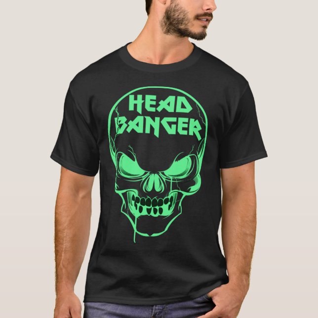 Camiseta Headbanger Heavy Metal Rocker Dubstep Techno Rave  (Frente)