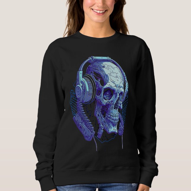 Camiseta Headphone Skull DJ Halloween Creepy (Frente)