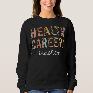 Camiseta Health Careers Teacher Leopard Cute Back to School