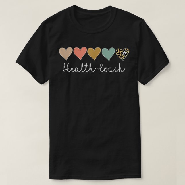 Camiseta Health Coach, Leopard Wellness Health Coach  (Frente do Design)