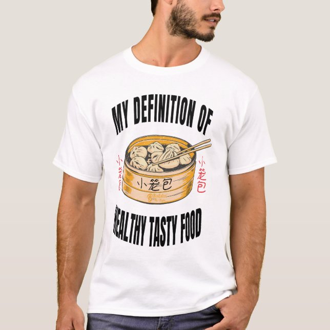 Camiseta Healthy Yummy Xiaolongbao Men White (Frente)