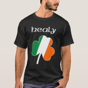 Camiseta Healy Irish Sobrenome Ireland Flag Shamrock Surnam