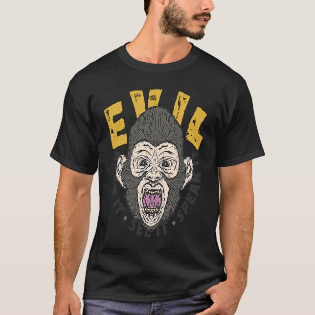 Camiseta Hear, See, Speak Evil Chimp (Frente)