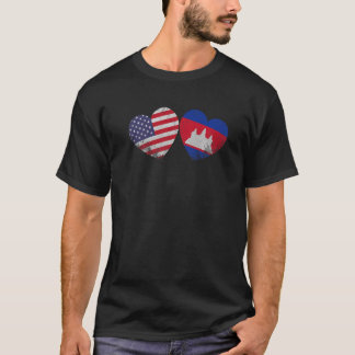 Camiseta Heardian Cambodian American Flag Patriotic Family