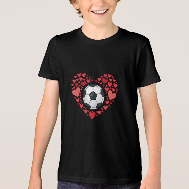 Camiseta Heart and Soccer Ball for Valentines Day (Frente)