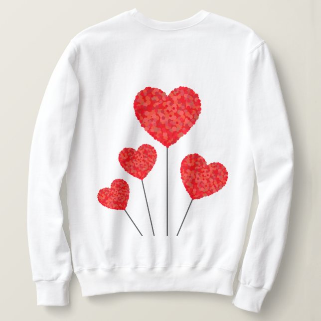Camiseta Heart Balloons Illustration Design (Verso do Design)