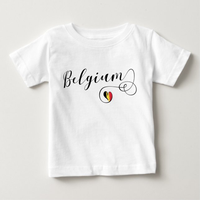 Camiseta Heart Belgium, Bandeira belga (Frente)