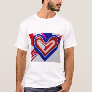 Camiseta Heart Blue Red Tshirt