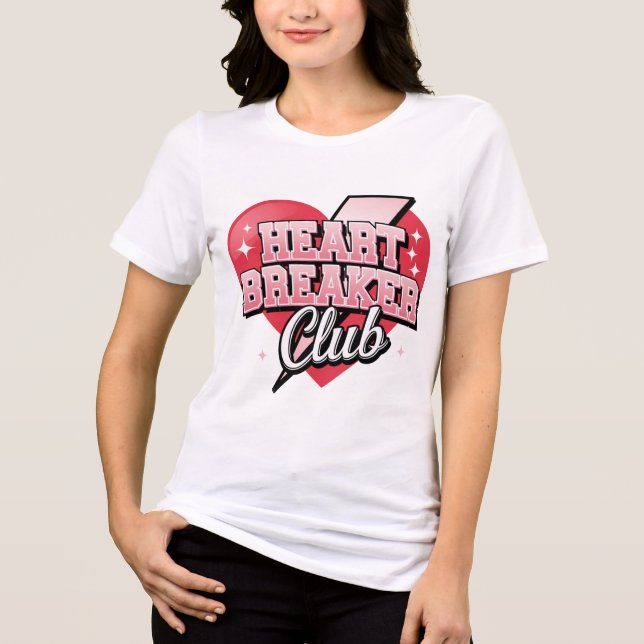 Camiseta Heart Breaker Club Valentine – Bold Pink Heart (Frente)