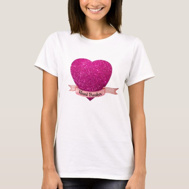 Camiseta Heart Breaker Coração Rosa (Frente)