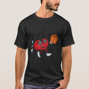Camiseta Heart Bysketbyll Dia de os namorados Legal V-day P