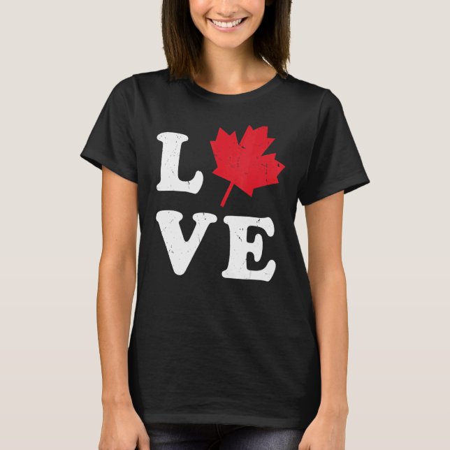 Camiseta Heart Canada Day Maple Leaf I Love You Canada (Frente)