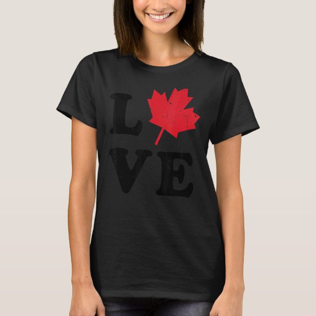 Camiseta Heart Canada Day Maple Leaf I Love You Canada (Frente)