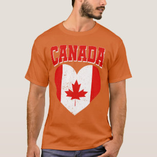 Camiseta Heart Canadian Flag Maple Leaf Canda Day Canadá