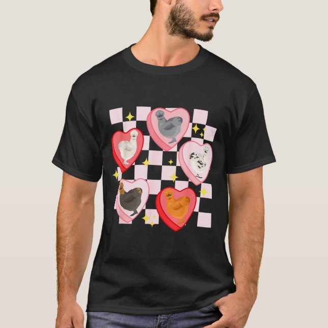 Camiseta Heart Candy Silkie Chicken Valentine Farmer Animal (Frente)