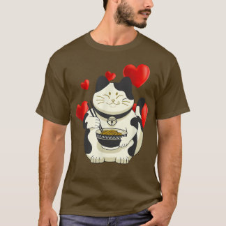 Camiseta Heart Cats Ramen Noodles Anime Japanese Cute Kitte