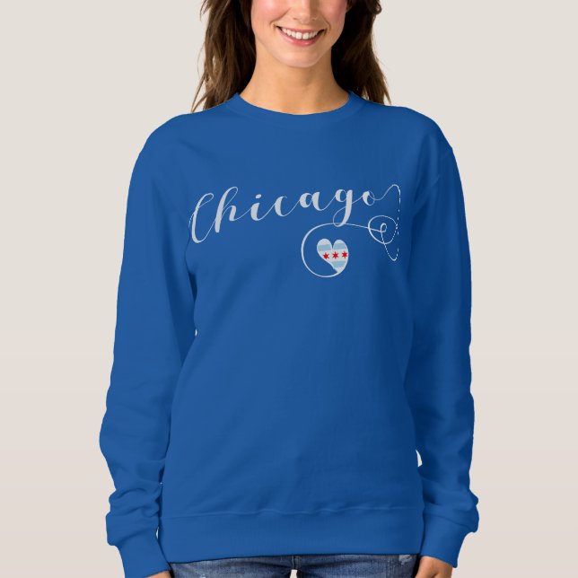 Camiseta Heart Chicago Sweatshirt, Illinois (Frente)