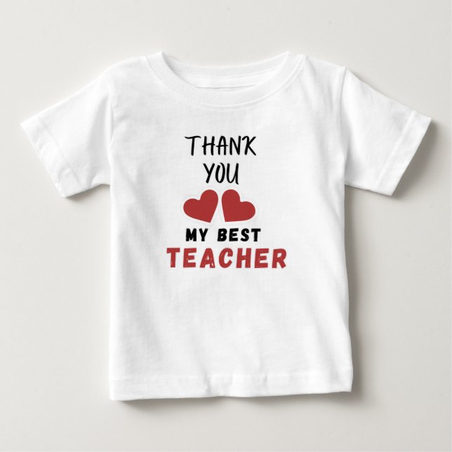 Camiseta Heart Design Thank You My Best Teacher Gift Idea (Frente)
