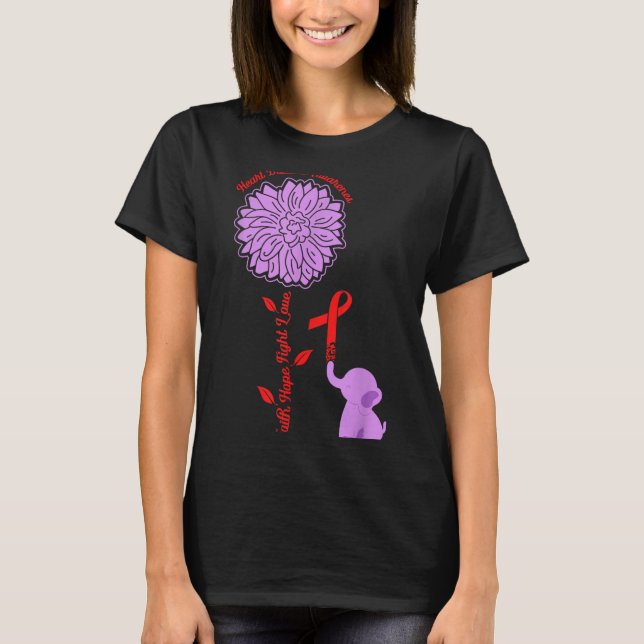 Camiseta Heart Disease Awareness Faith Hope Fight Love Card (Frente)