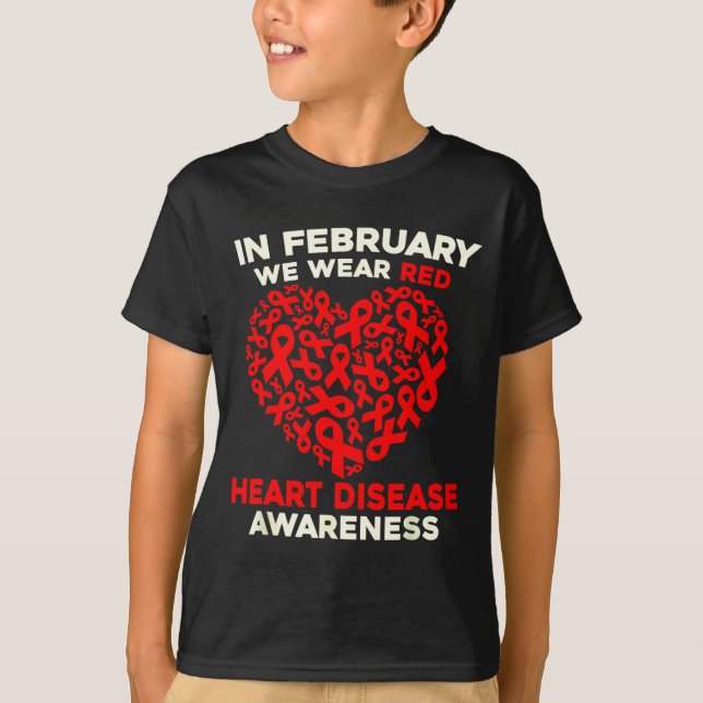Camiseta Heart Disease Awareness Go Red In February Health  (Frente)