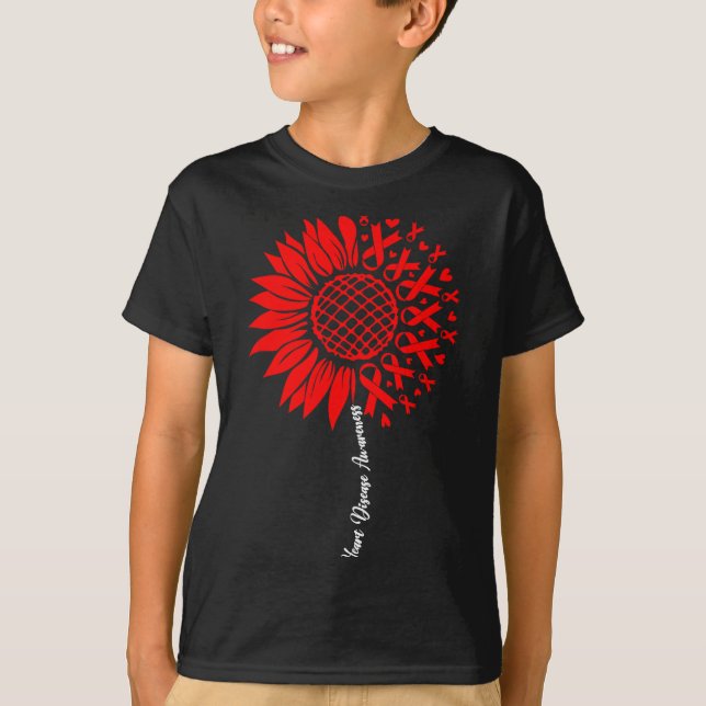 Camiseta Heart Disease Awareness Month Sunflower For Women  (Frente)