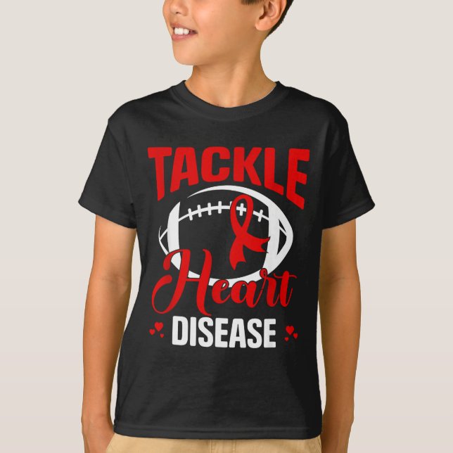 Camiseta Heart Disease Awareness Red Heart Tackle Heart Dis (Frente)