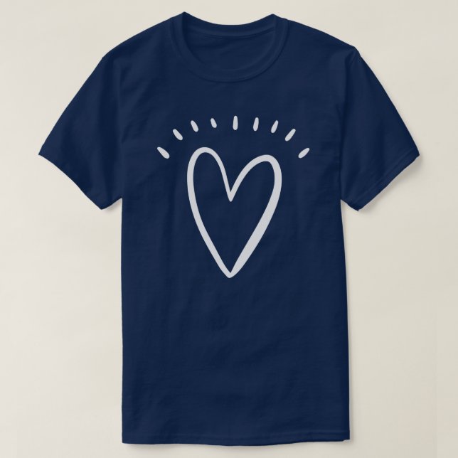 Camiseta Heart Doodle Valentines Day  (Frente do Design)