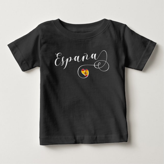 Camiseta Heart España Espanha Flag, espanhol (Frente)