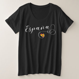 Camiseta Heart España Espanha Flag, espanhol