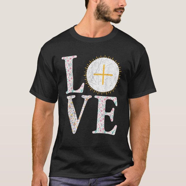 Camiseta Heart Eucharist Christian Catholic 1st Holy Commun (Frente)