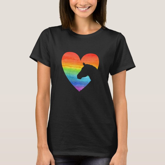 Camiseta Heart Graphic Horse Lover Equestrian Rider Horses  (Frente)