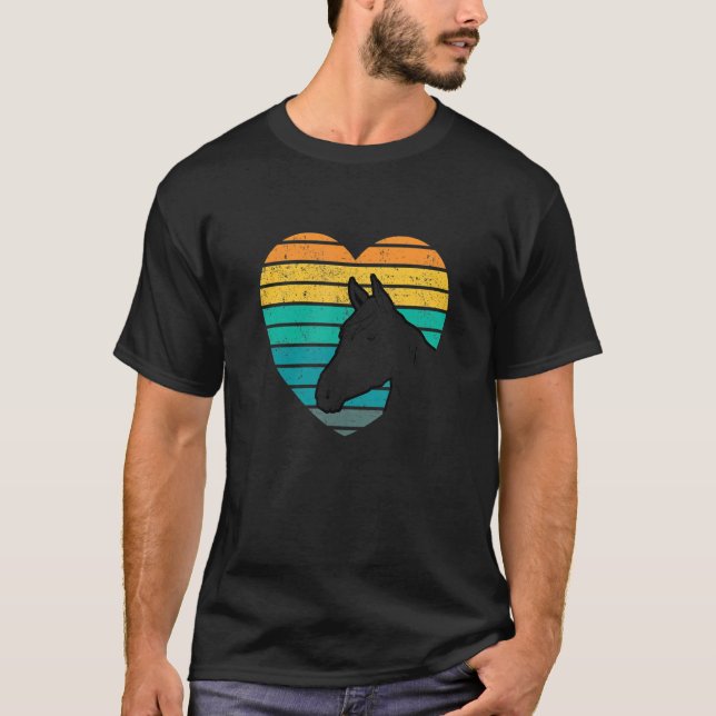 Camiseta Heart Graphic Horse Lover Equestrian Rider Horses  (Frente)