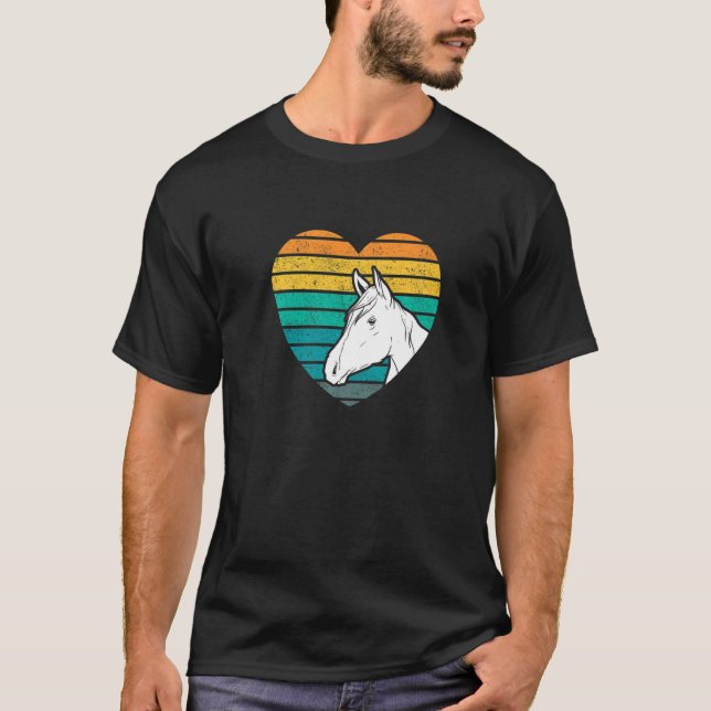 Camiseta Heart Graphic Horse Lover Equestrian Rider Horses  (Frente)