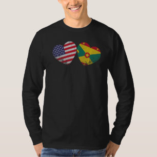 Camiseta Heart Grenade American Flag Patriotic Family Her