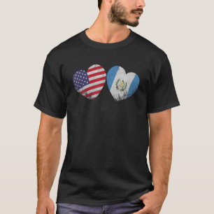 Camiseta Heart Guatemala American Flag Patriotic Family He