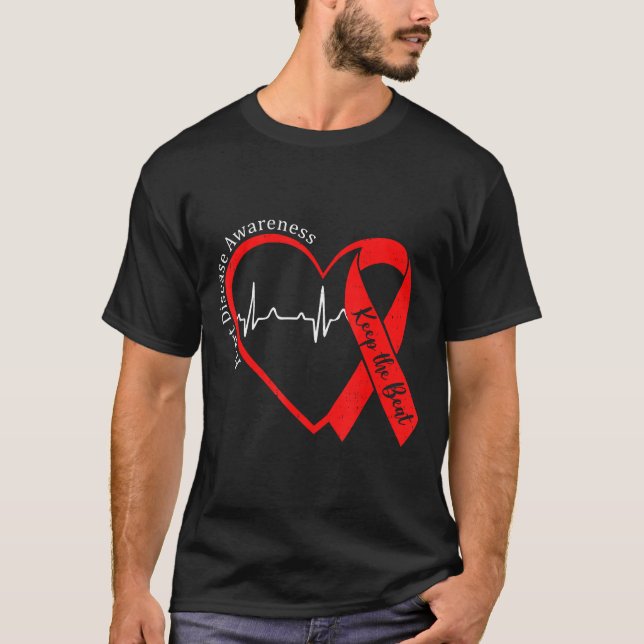 Camiseta Heart Health Heart Disease Awareness Chd Heartbeat (Frente)