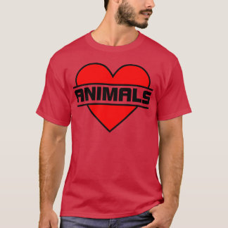 Camiseta Heart I love animals for real love for ANIMALS gif