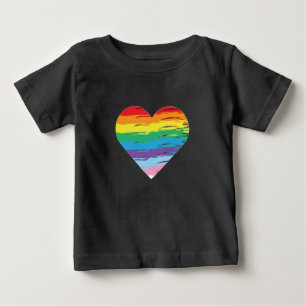 Camiseta HEART LGBTQIA Sinalizador do arco-íris, Orgulho ga