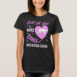 Camiseta "Heart Love Mountain Lion" Apenas Uma Menina Que M