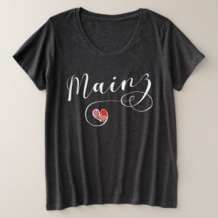 Camiseta Heart Mainz, Eu Adoro Mainz, Meenz