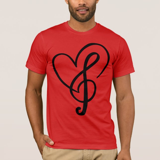 Camiseta Heart Music Note I Love.Music (Frente)