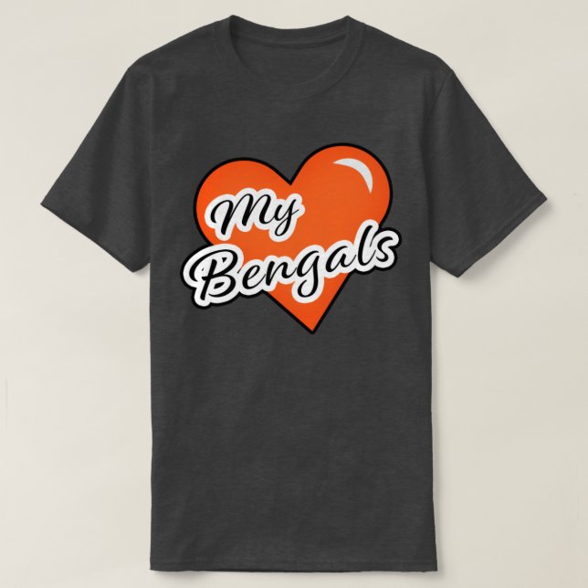 Camiseta Heart My Cincinnati Bengals (Frente do Design)