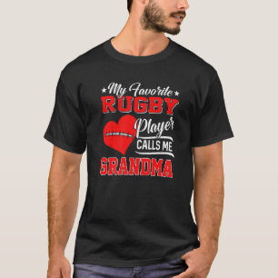 Camiseta Heart My Favorite Rugby Player Me Chama Avó