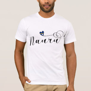 Camiseta Heart Nauru Flag, I Love Nauru, República de Nauru