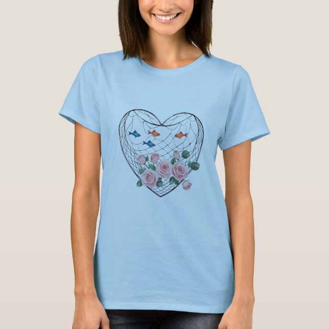 Camiseta Heart Net Roses and Fish Tee (Frente)