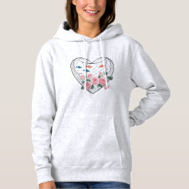 Camiseta Heart Net Roses Hoodie