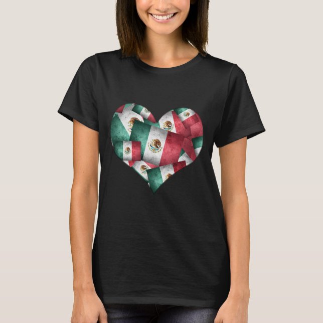 Camiseta Heart of Mexican Flags (Frente)
