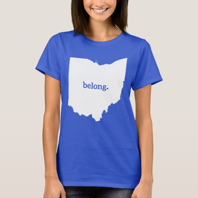 Camiseta Heart Ohio State Map, Belong (Frente)